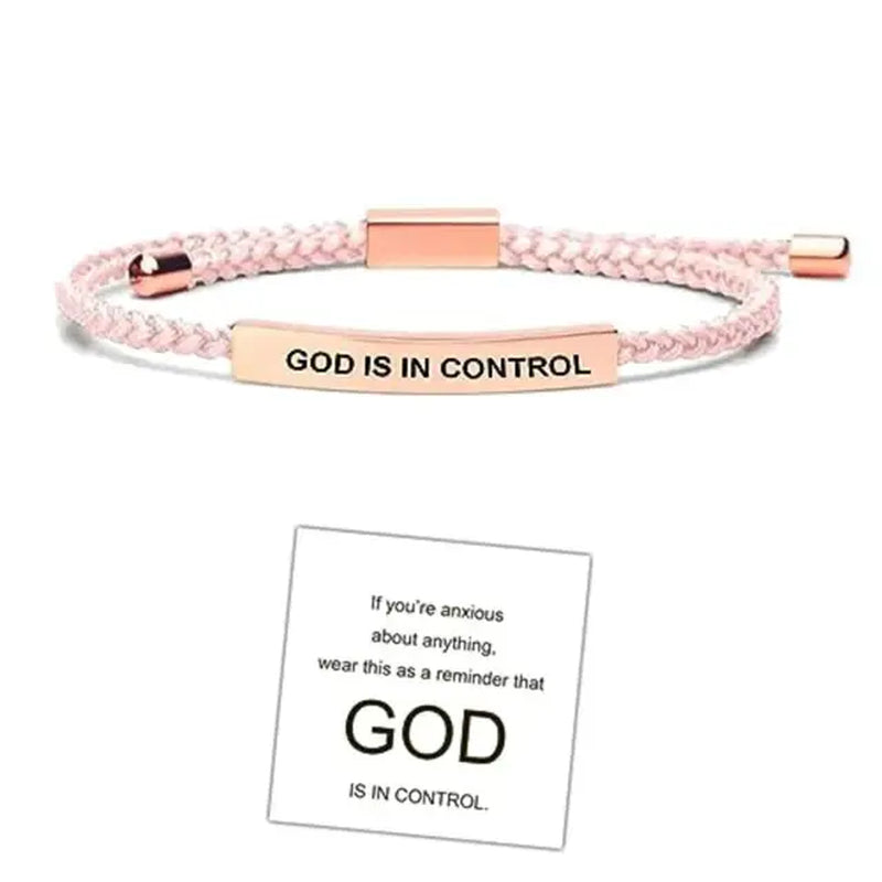 GOD IS in CONTROL Couple Bracelet Adjustable Stretchable Braided Bracelet Tube Bracelet Inspirational Bracelet Jewelry Gifts