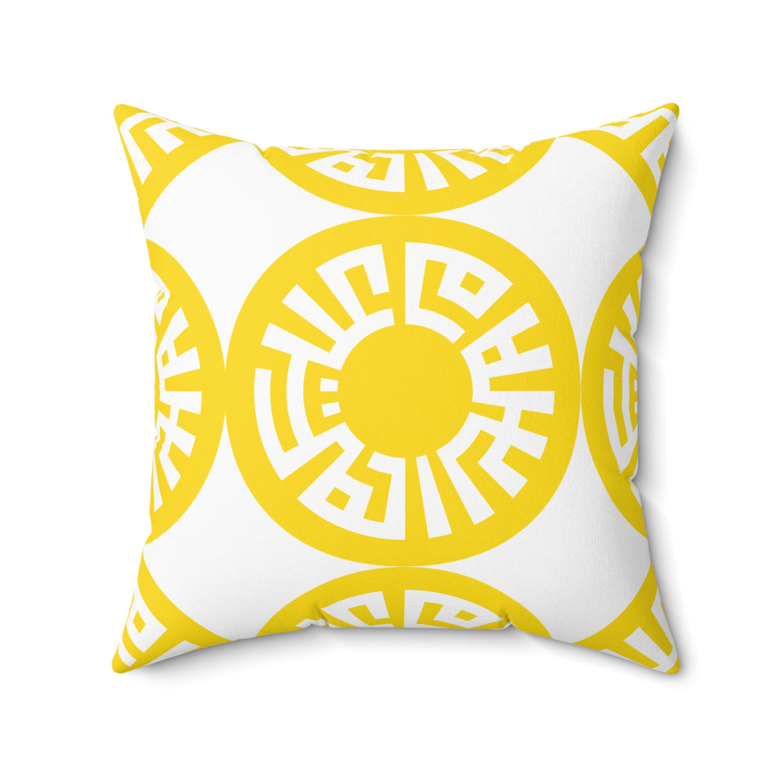 &quot;Salam&quot; Spun Polyester Square Pillow- Yellow