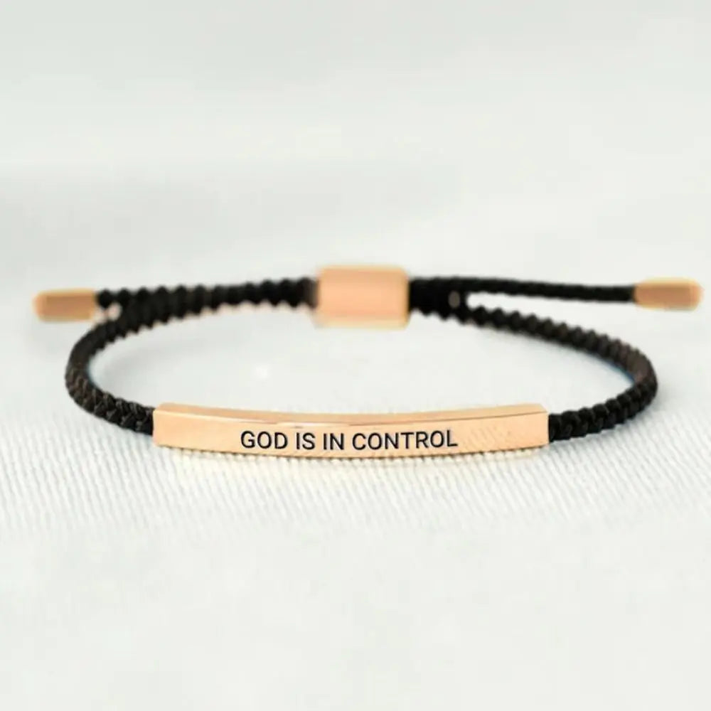 GOD IS in CONTROL Couple Bracelet Adjustable Stretchable Braided Bracelet Tube Bracelet Inspirational Bracelet Jewelry Gifts