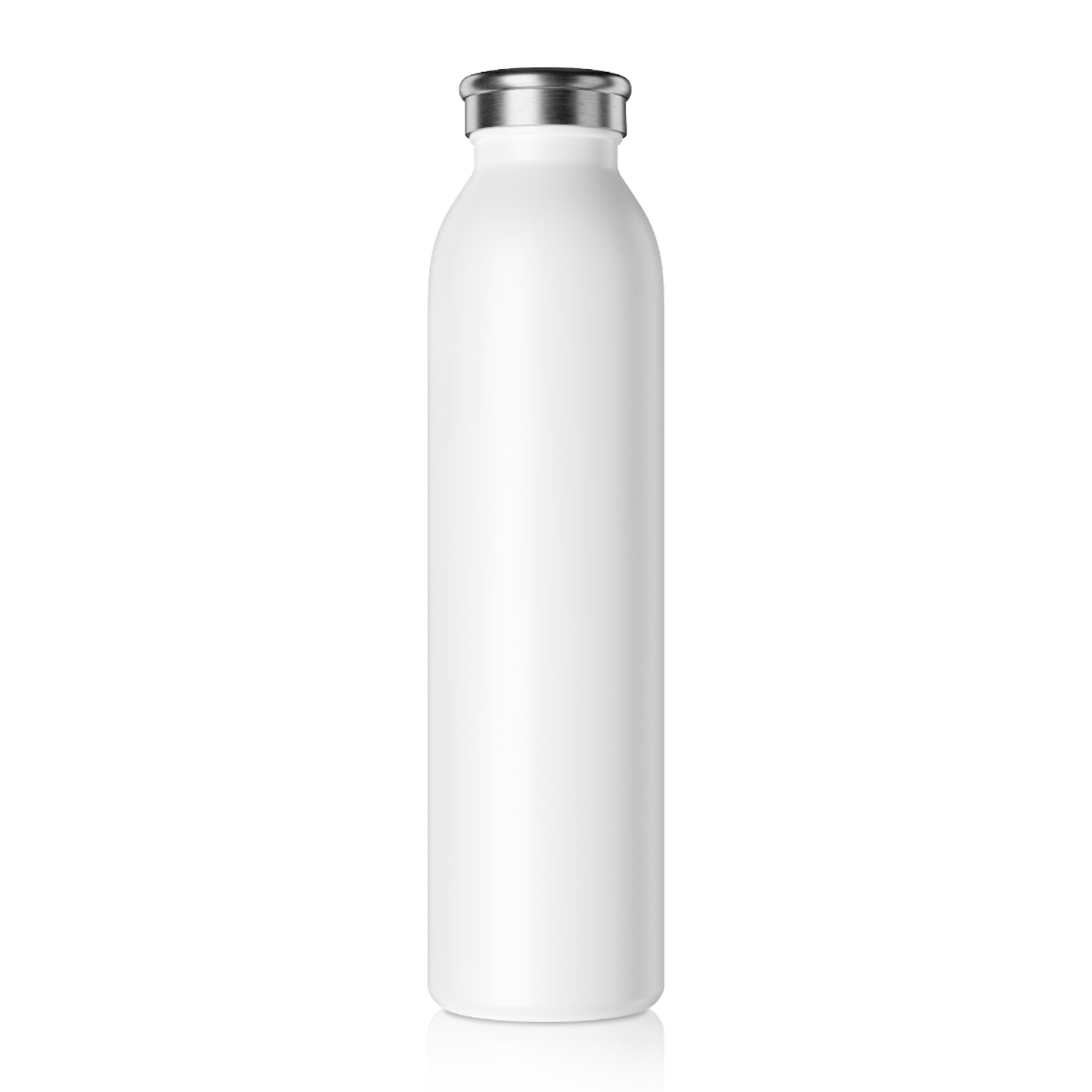 Slim Water Bottle- White &quot;Be the Peace Earth Needs&quot;