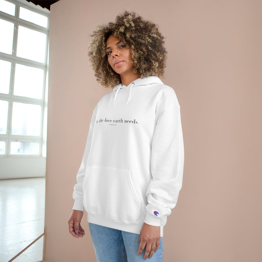 &quot;Be the Love&quot; Champion Hoodie- White