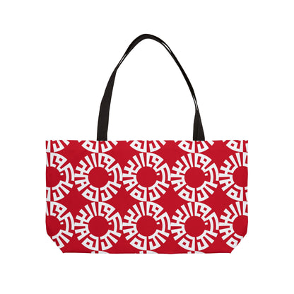 &quot;Salam&quot; Weekender Tote Bag- Dark Red