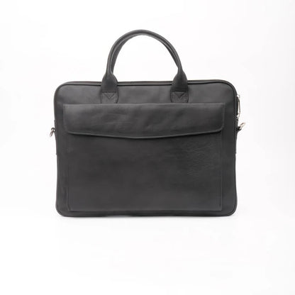 Parker Slim Leather Laptop Bag-Black