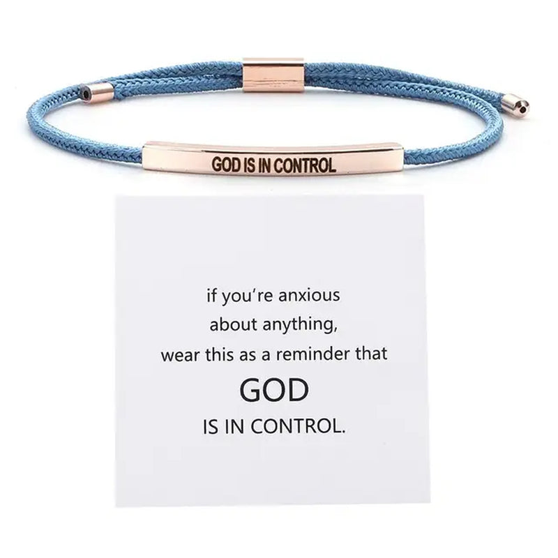 GOD IS in CONTROL Couple Bracelet Adjustable Stretchable Braided Bracelet Tube Bracelet Inspirational Bracelet Jewelry Gifts