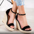 Suede Bohemia Wedges Sandals Platform High Heel Ankle Strap Open Toe Espadrilles Women Shoes Party Wedding Beach Sandal