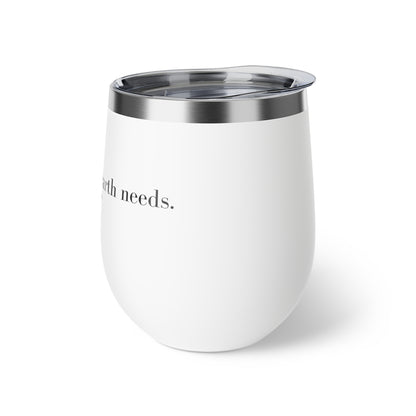 Copper Vacuum Insulated Cup, 12oz- White &quot; Be the Peace&quot;