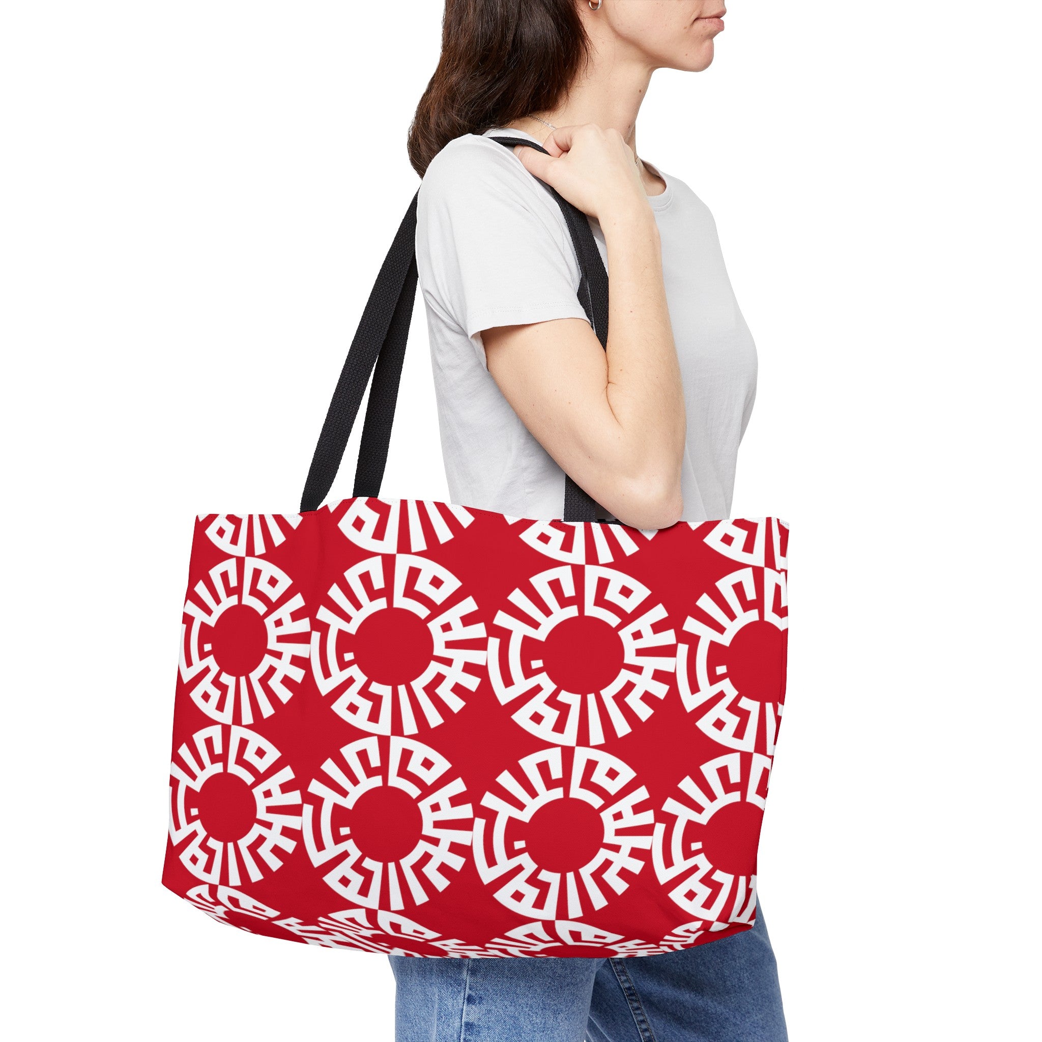 &quot;Salam&quot; Weekender Tote Bag- Dark Red