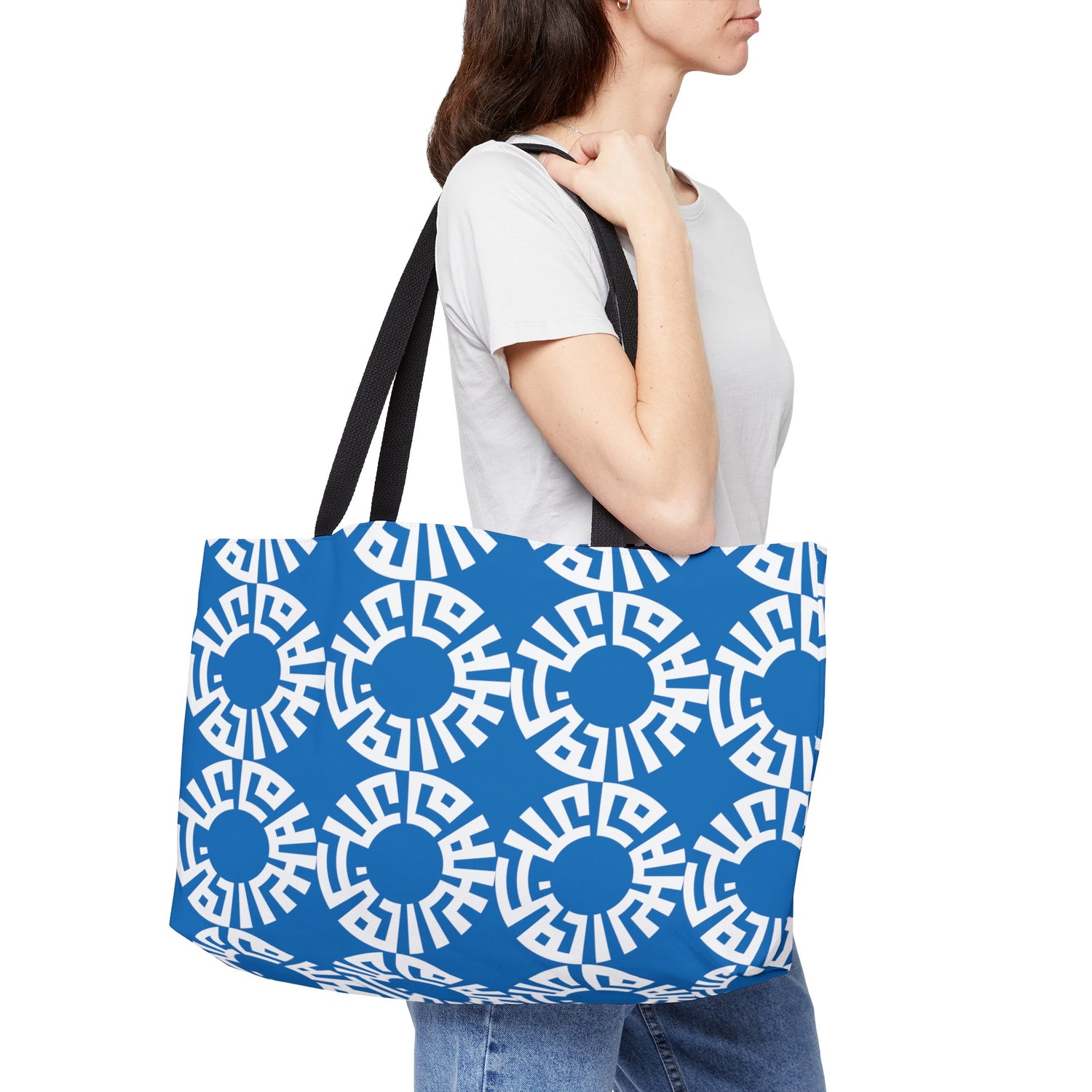 &quot;Salam&quot; Weekender Tote Bag- Blue