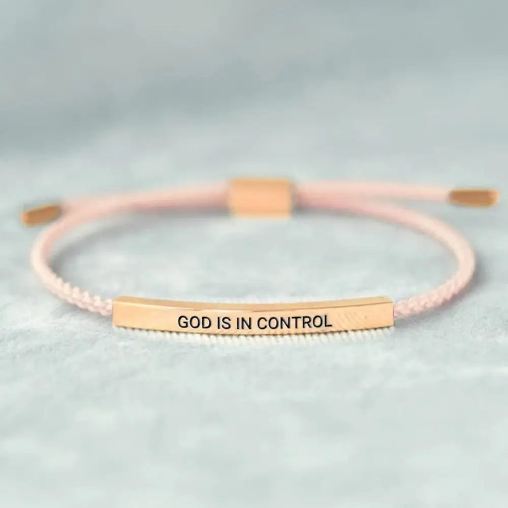 GOD IS in CONTROL Couple Bracelet Adjustable Stretchable Braided Bracelet Tube Bracelet Inspirational Bracelet Jewelry Gifts