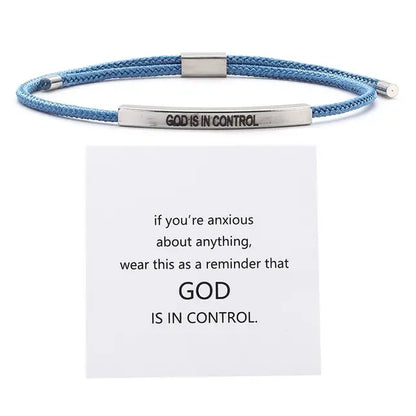 GOD IS in CONTROL Couple Bracelet Adjustable Stretchable Braided Bracelet Tube Bracelet Inspirational Bracelet Jewelry Gifts