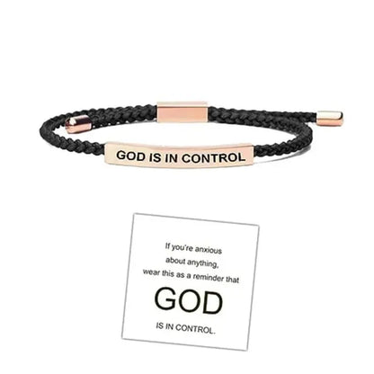 GOD IS in CONTROL Couple Bracelet Adjustable Stretchable Braided Bracelet Tube Bracelet Inspirational Bracelet Jewelry Gifts