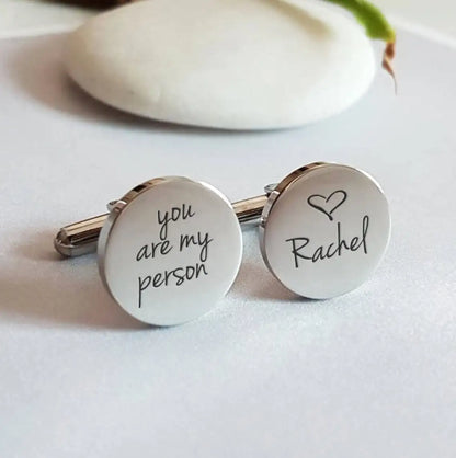 Personalized Cufflinks Custom Engraved Cuff Links Father&