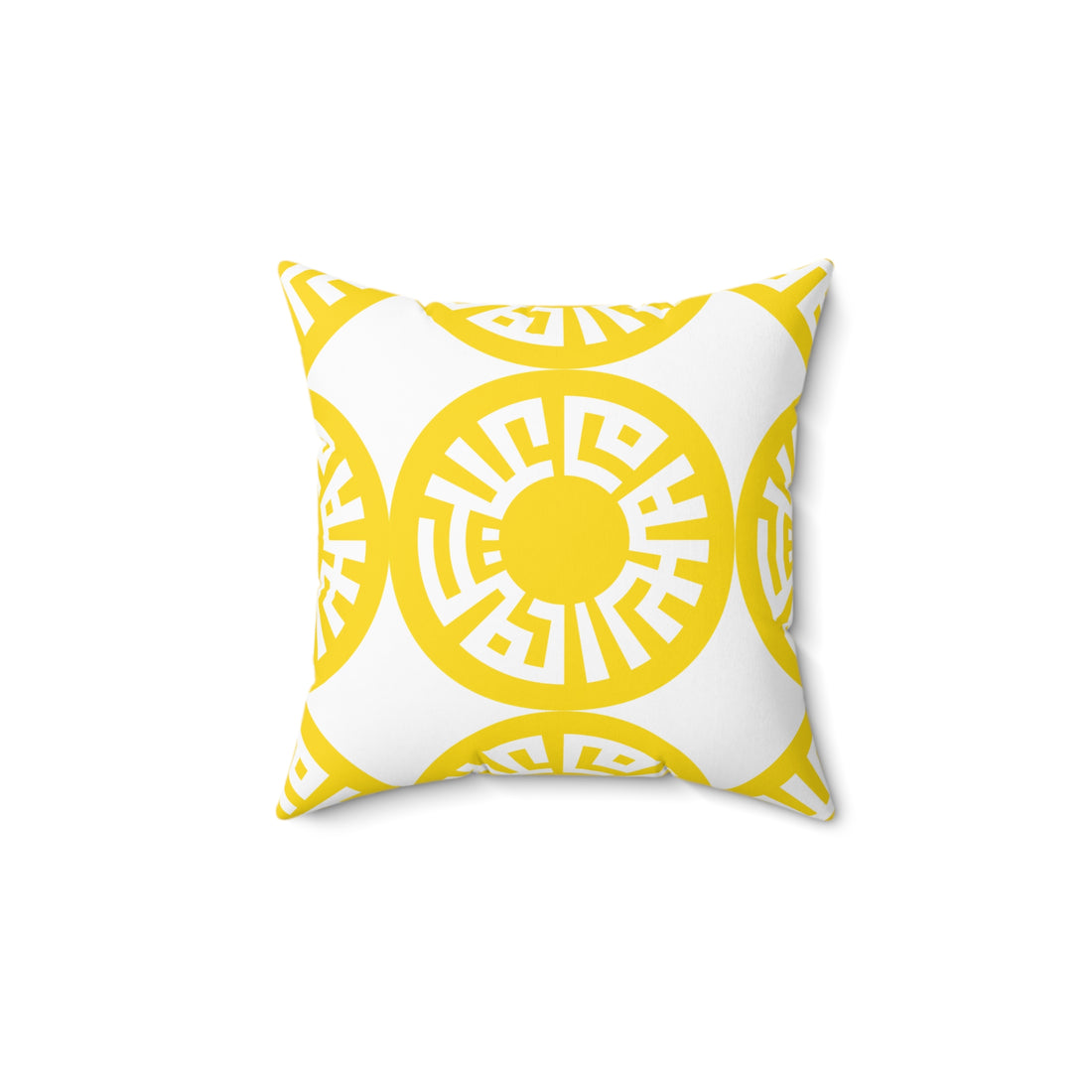 &quot;Salam&quot; Spun Polyester Square Pillow- Yellow