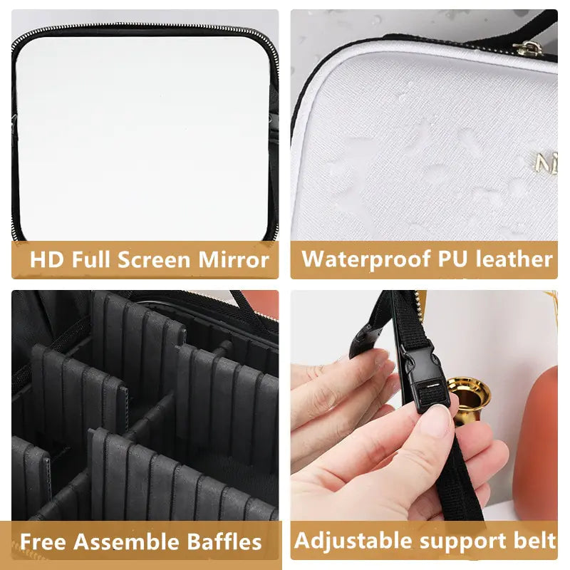 Smart LED Cosmetic Case with Mirror