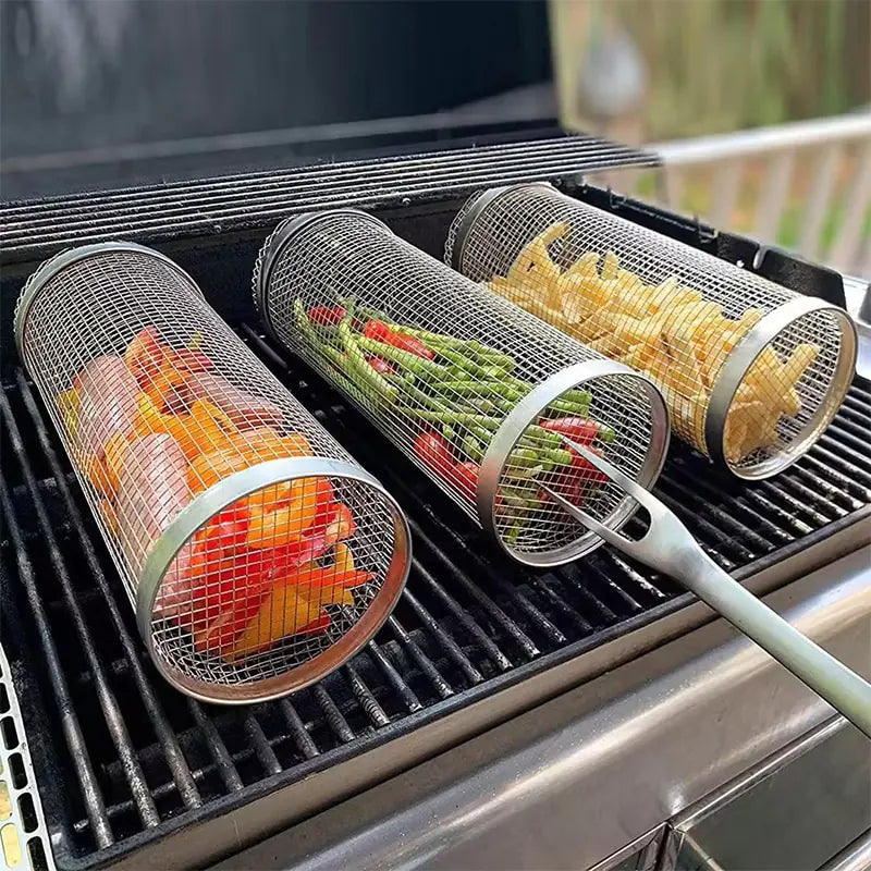 20cm/30cm New BBQ Basket Stainless Steel Grill