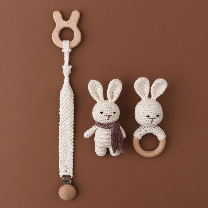 4pcs Handmade Crochet Baby Rabbit Stuffed Doll