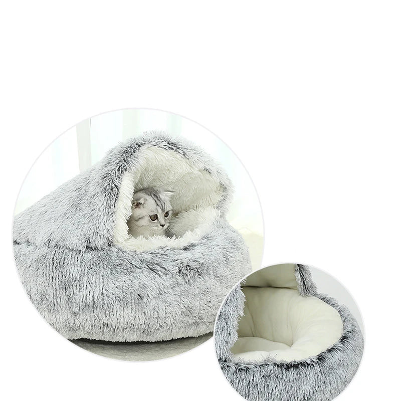 2 in 1 Plush Donut Cuddler Nest for cats or puppies Dog Cat Nest