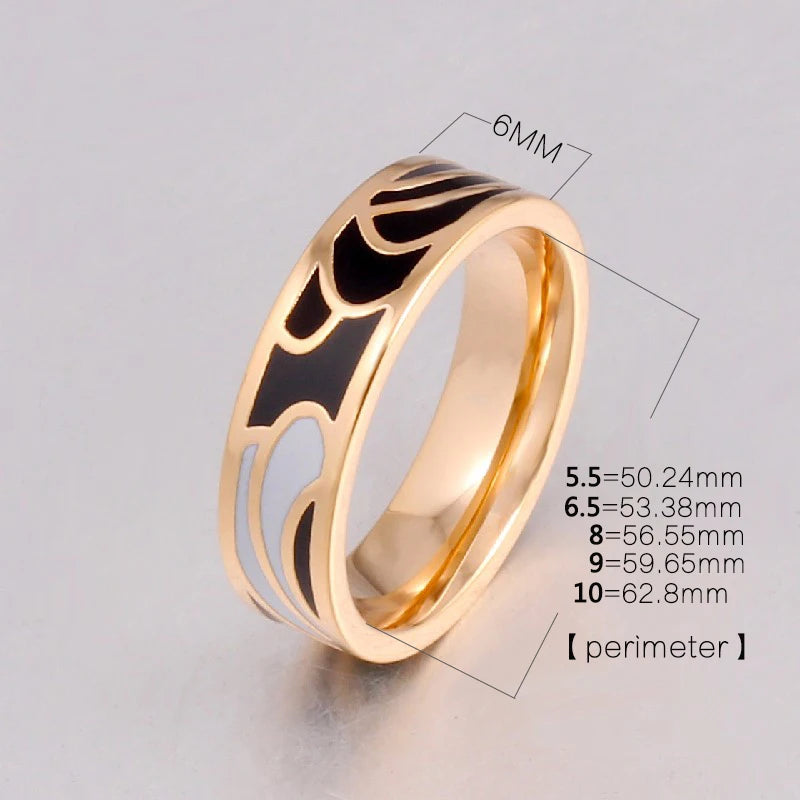 Geometric Enamel Ring, 6mm