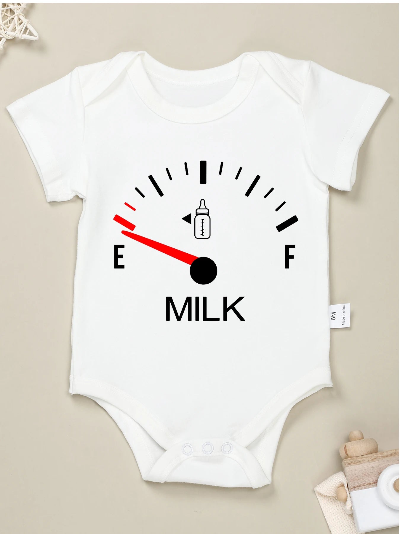 &quot;Bring Milk&quot;  Baby Onesie White Cotton