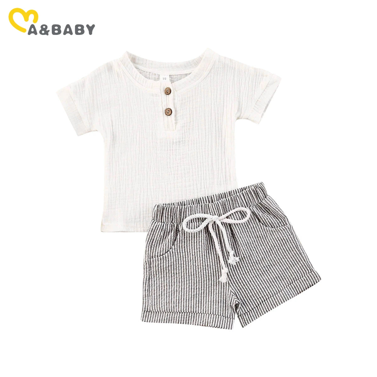 Baby Boy Striped Shorts Summer Set