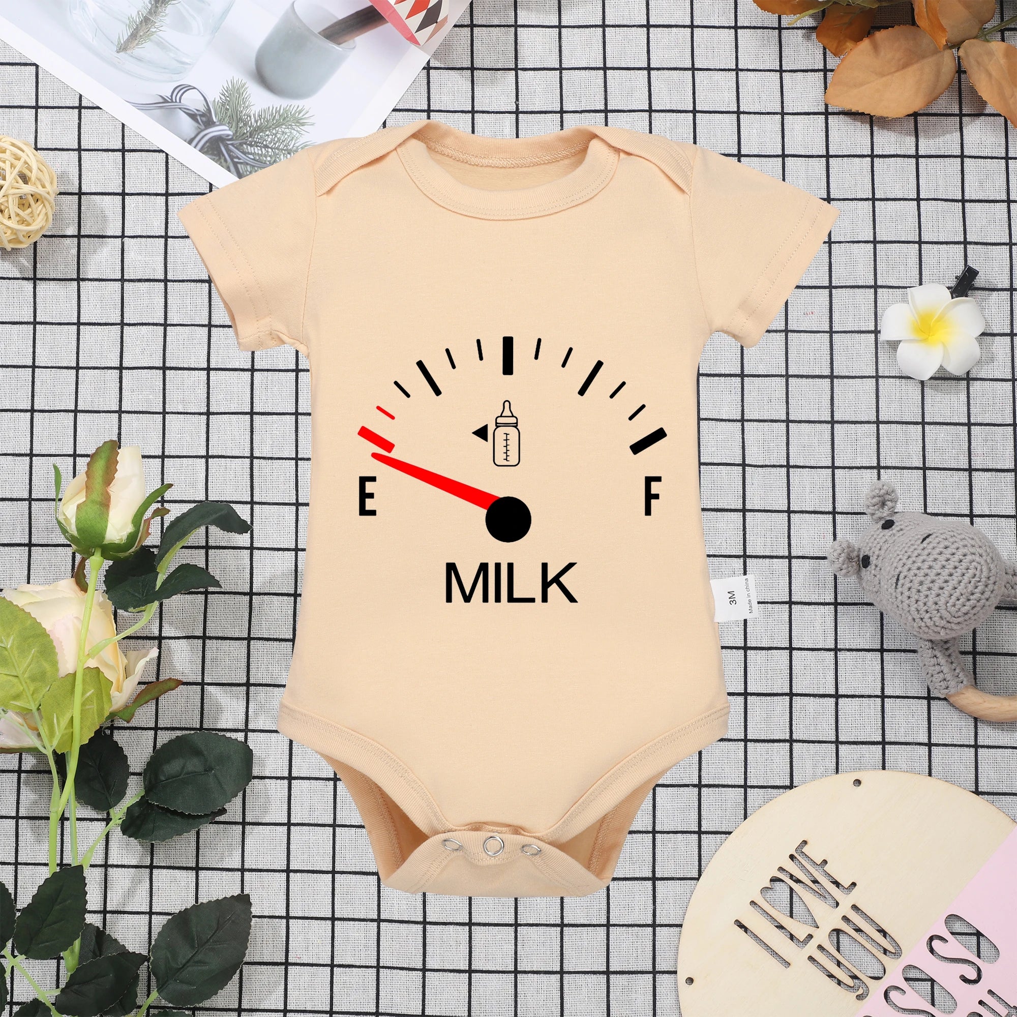 &quot;Bring Mlk&quot; White Cotton  Baby Onesie