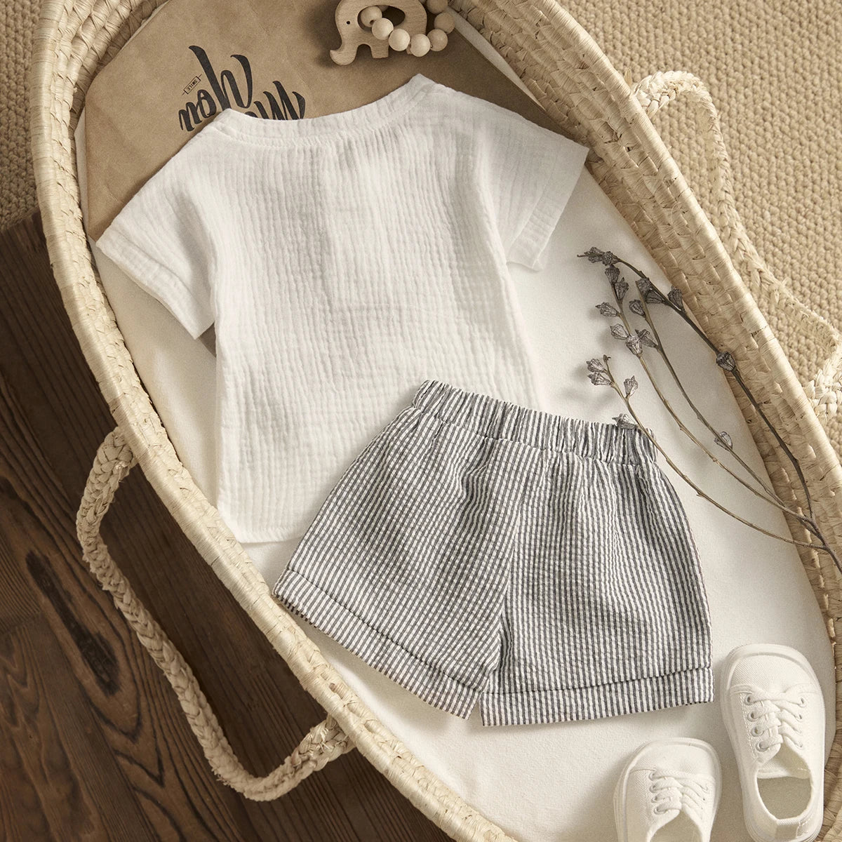 Baby Boy Striped Shorts Summer Set