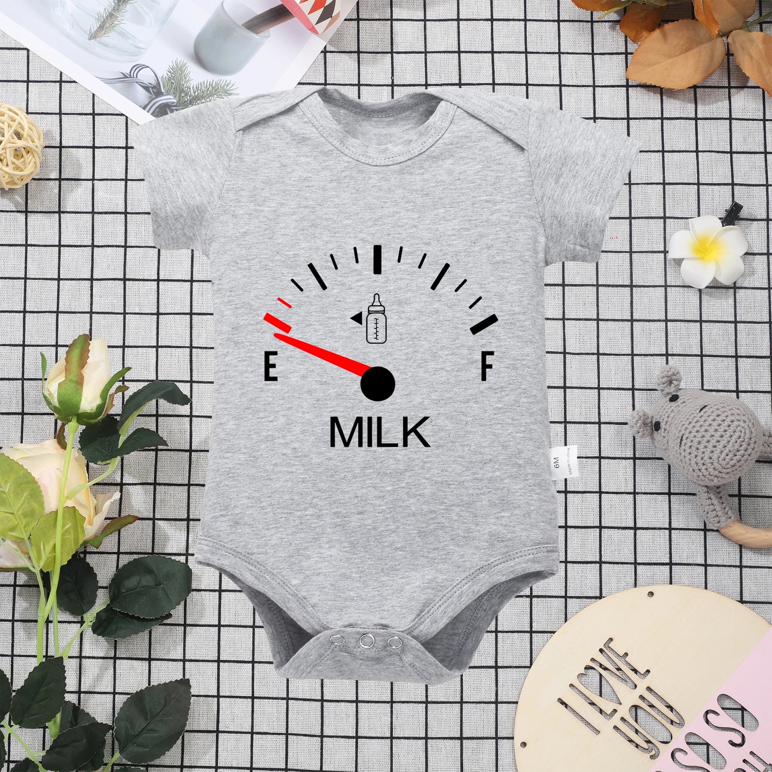 &quot;Bring Mlk&quot; White Cotton  Baby Onesie