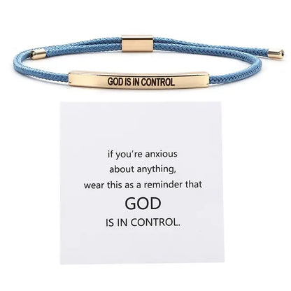 GOD IS in CONTROL Couple Bracelet Adjustable Stretchable Braided Bracelet Tube Bracelet Inspirational Bracelet Jewelry Gifts