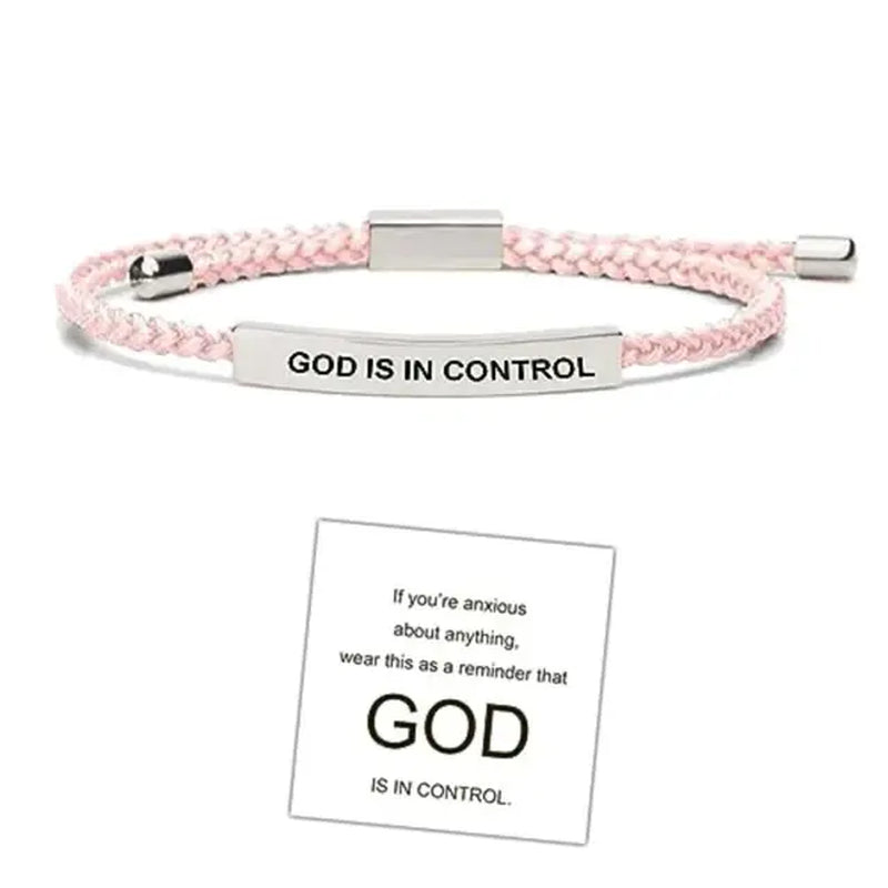 GOD IS in CONTROL Couple Bracelet Adjustable Stretchable Braided Bracelet Tube Bracelet Inspirational Bracelet Jewelry Gifts