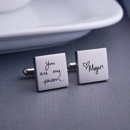 Personalized Cufflinks Custom Engraved Cuff Links Father&