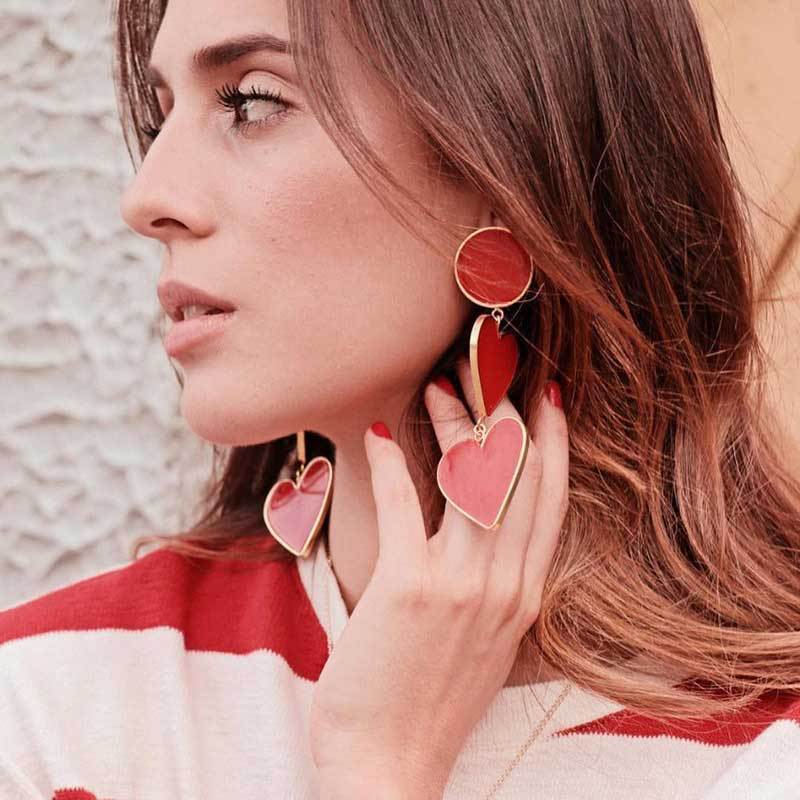 ClaudiaG 2 Red Heart Earrings