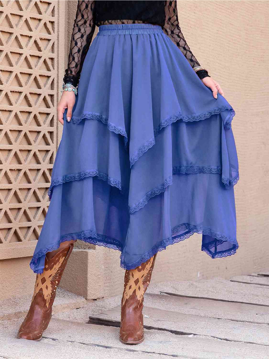 ClaudiaG Tasha Tiered Midi Skirt