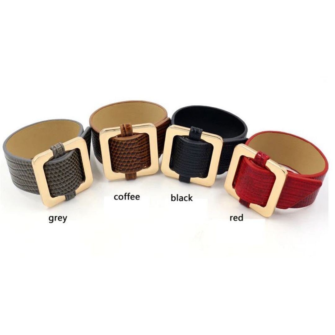 ClaudiaG Square Lock Bracelet -Coffee