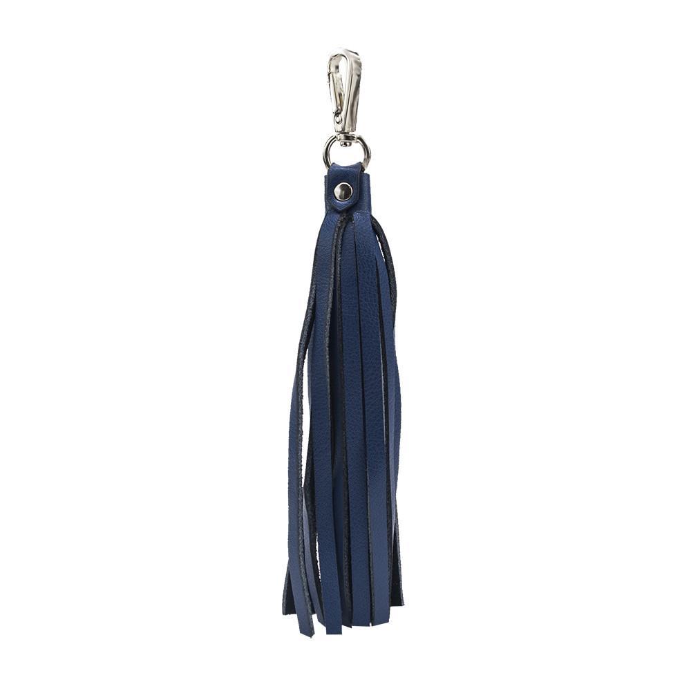 ClaudiaG Fringe Power Bag Charm-Sapphire/Silver