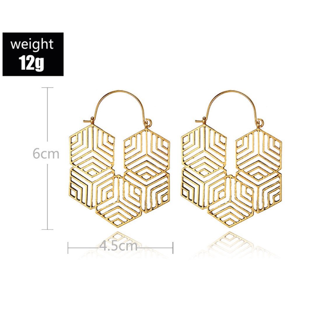 ClaudiaG Hex -Gold Earrings