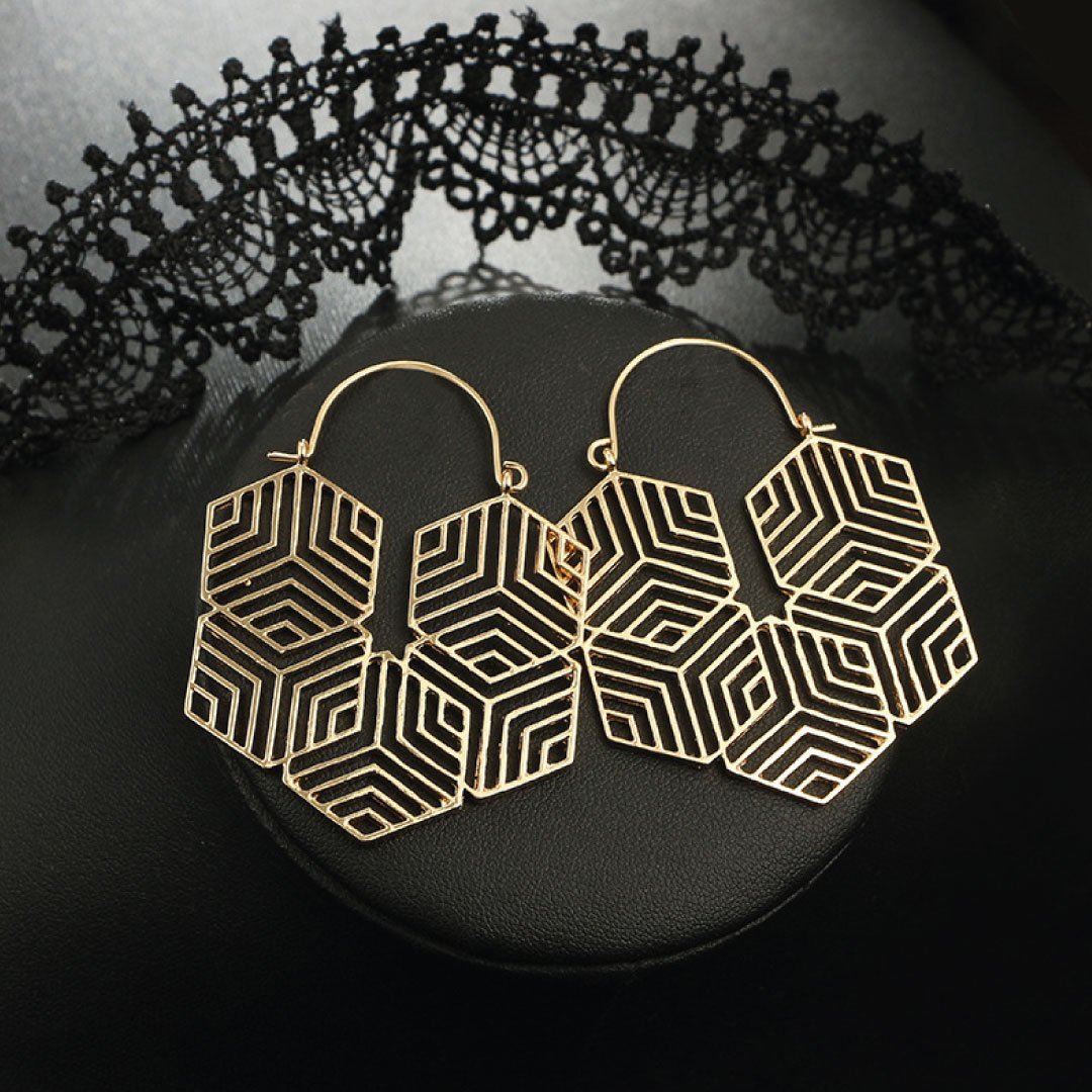 ClaudiaG Hex -Gold Earrings