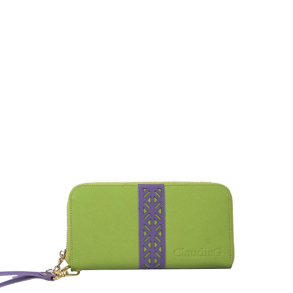 ClaudiaG Layla Wallet- Lime Green/Plum