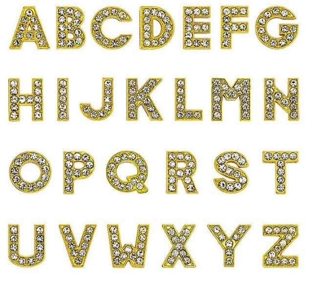 ClaudiaG Pavé Letters -Gold Charms