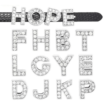 ClaudiaG Pavé Letters -Silver Charms