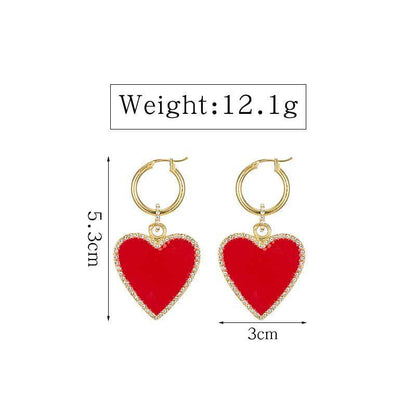 ClaudiaG Red Heart Drop Earrings