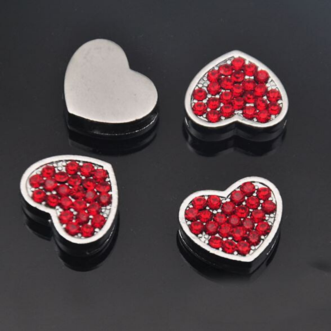 ClaudiaG Red PavÃƒÆ’Ã‚Â© Heart -Silver Charms