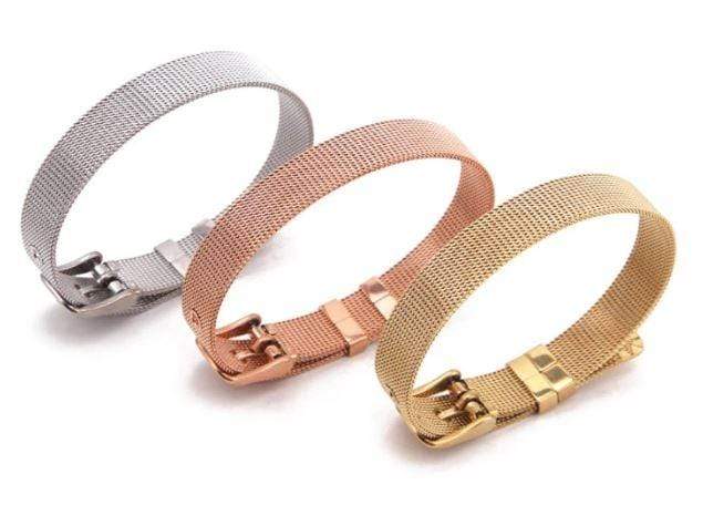 Stainless Steel Slider Bracelet -Gold