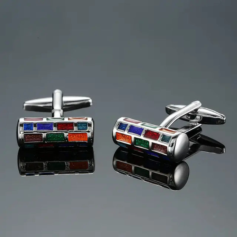 Luxury Square Gold Cufflinks for Mens Blue Crystal Cufflink New Fashion Shirt Cuff Links Collar Pin Man Suit Accessories B037