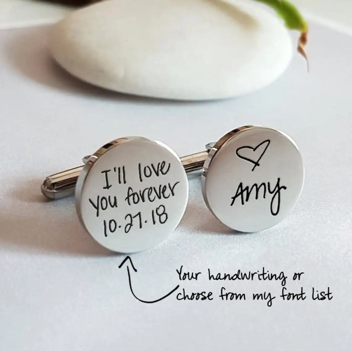 Personalized Cufflinks Custom Engraved Cuff Links Father&