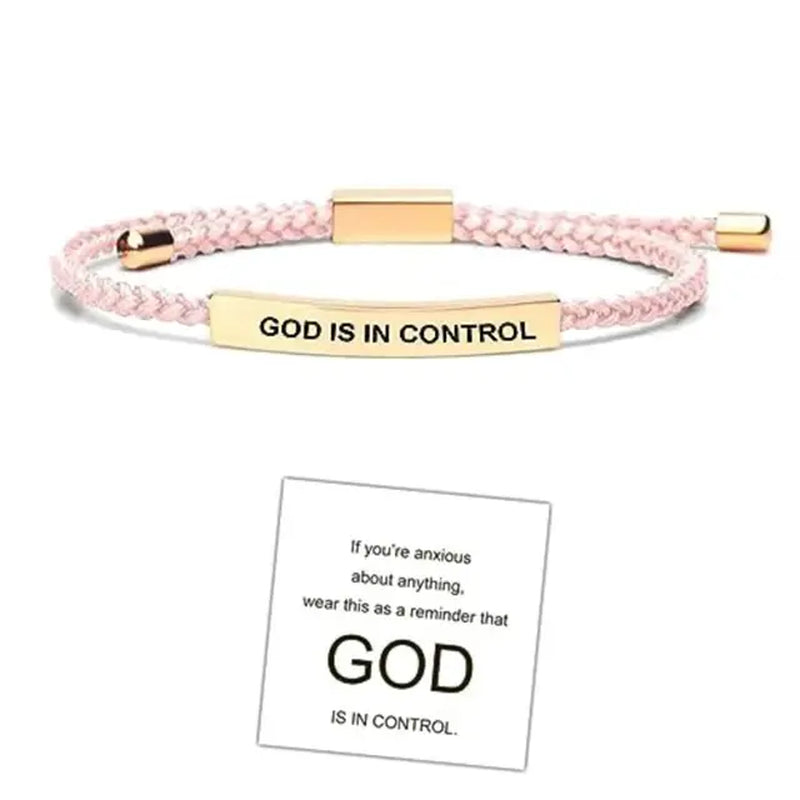 GOD IS in CONTROL Couple Bracelet Adjustable Stretchable Braided Bracelet Tube Bracelet Inspirational Bracelet Jewelry Gifts