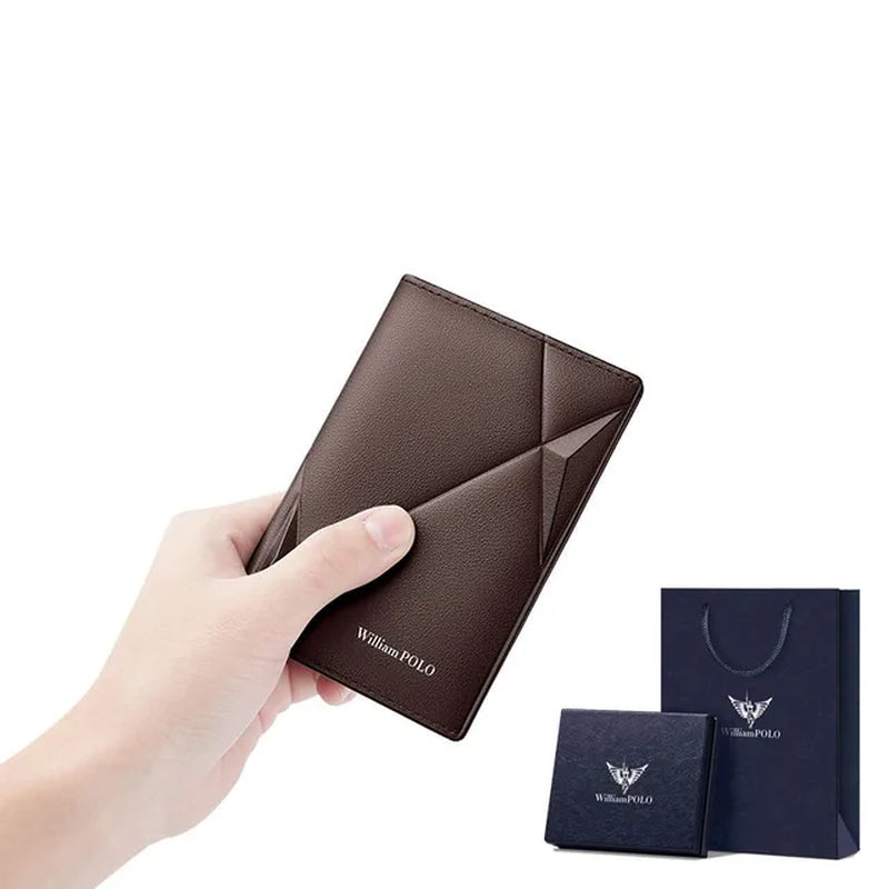 Mens Wallet Genuine Leather Card Holder Purse Real Cowhide Fashion Design Wallet Men with Gift Box PL205265